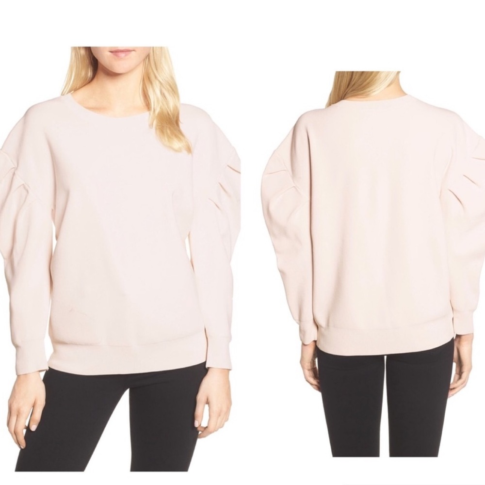 Trouve blush long sleeve puff sweatshirt size M